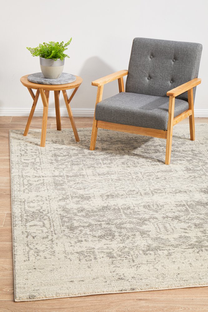 Evoke 253 Hamptons Style Indoor Rug White Silver - Image 2