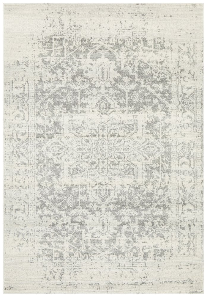 Evoke 253 Hamptons Style Indoor Rug White Silver - Image 4