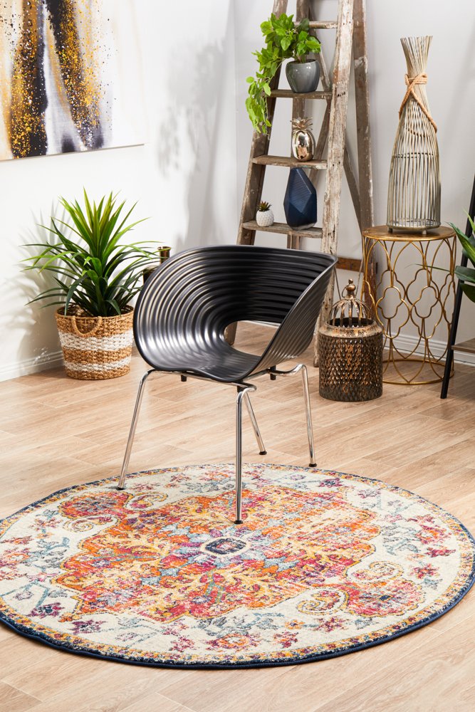 Evoke 254 Hamptons Style Indoor Rug White Round - Image 2
