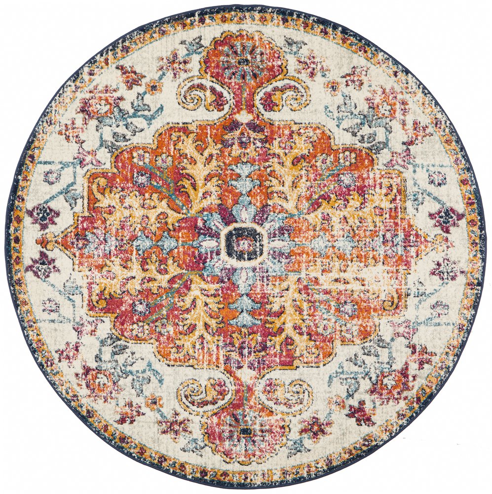 Evoke 254 Hamptons Style Indoor Rug White Round - Image 4