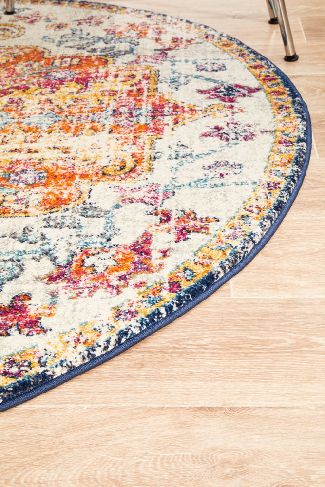 Evoke 254 Hamptons Style Indoor Rug White Round - Image 6