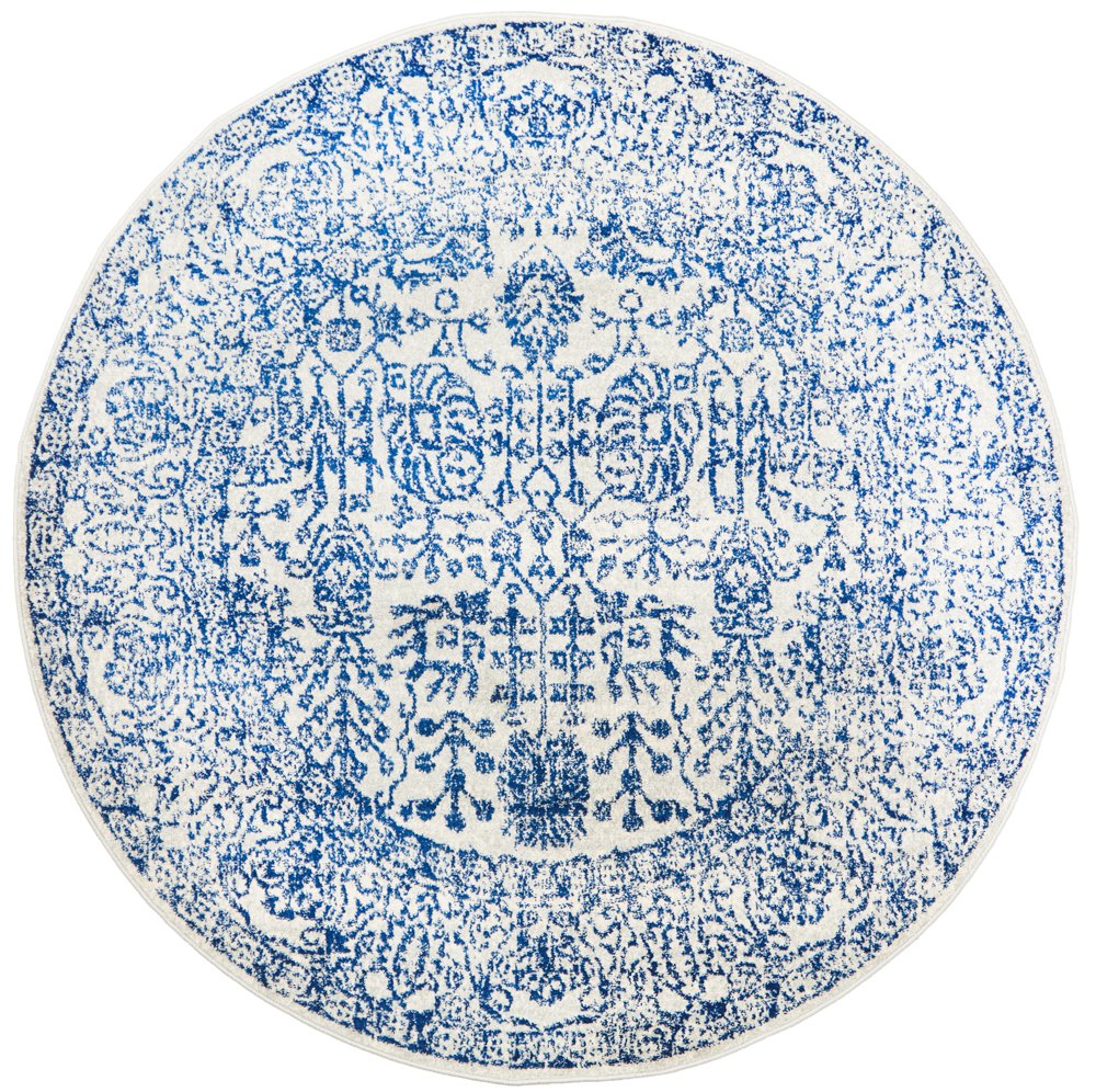 Evoke 256 Hamptons Style Indoor Rug Blue Round - Image 4