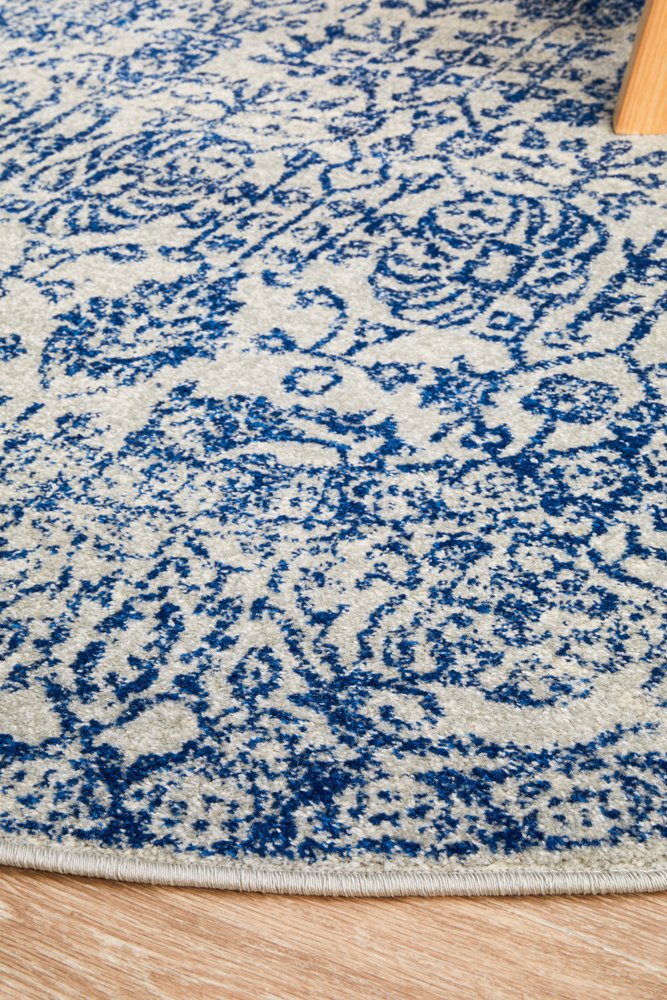 Evoke 256 Hamptons Style Indoor Rug Blue Round - Image 5