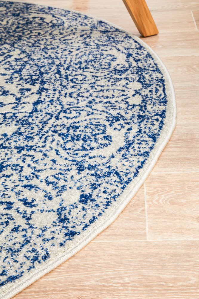 Evoke 256 Hamptons Style Indoor Rug Blue Round - Image 6