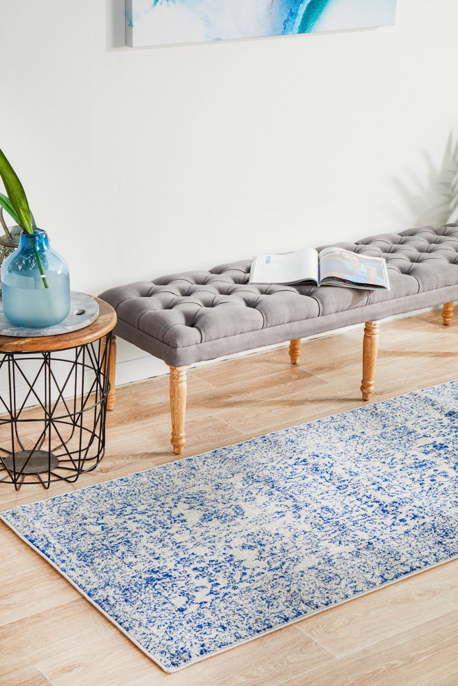 Evoke 256 Hamptons Style Indoor Rug Blue Runner - Image 2
