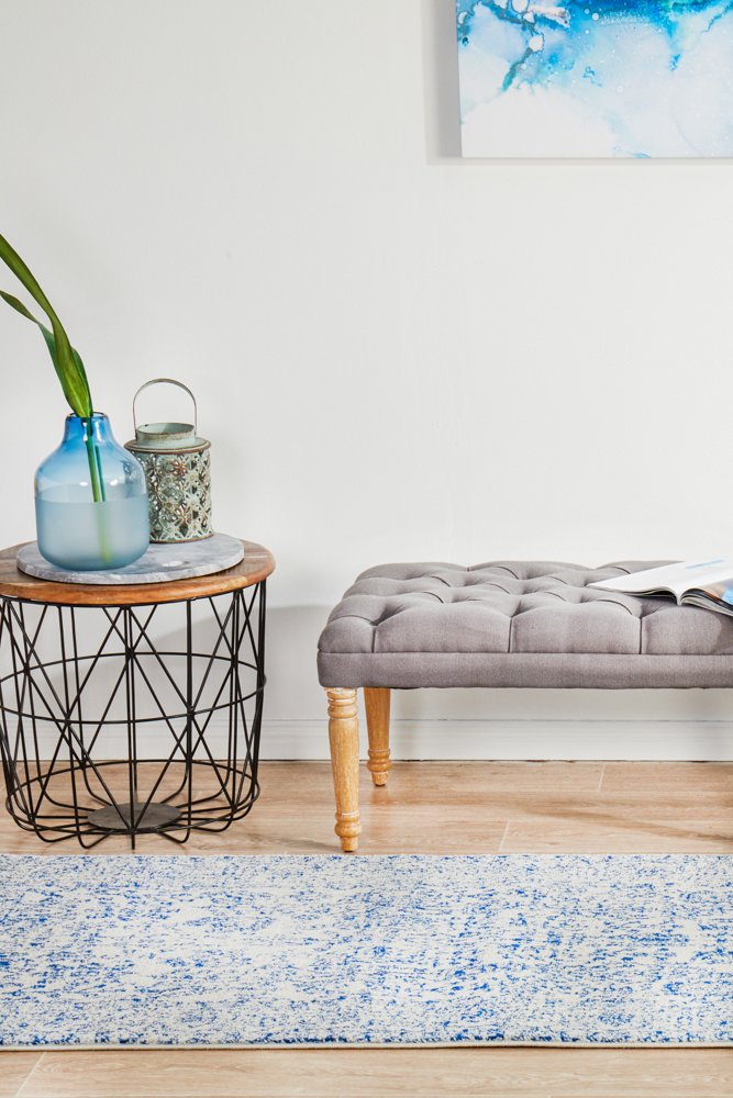 Evoke 256 Hamptons Style Indoor Rug Blue Runner - Image 3