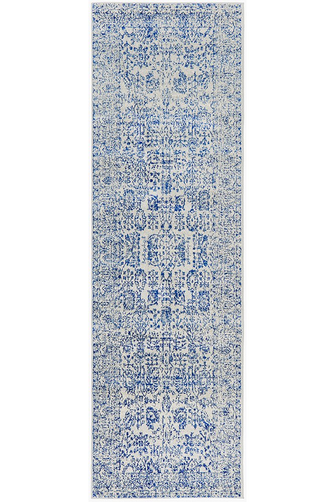 Evoke 256 Hamptons Style Indoor Rug Blue Runner - Image 4