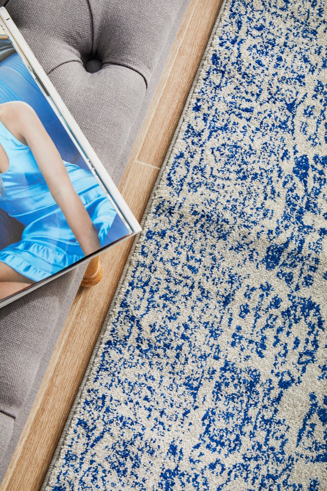 Evoke 256 Hamptons Style Indoor Rug Blue Runner - Image 8