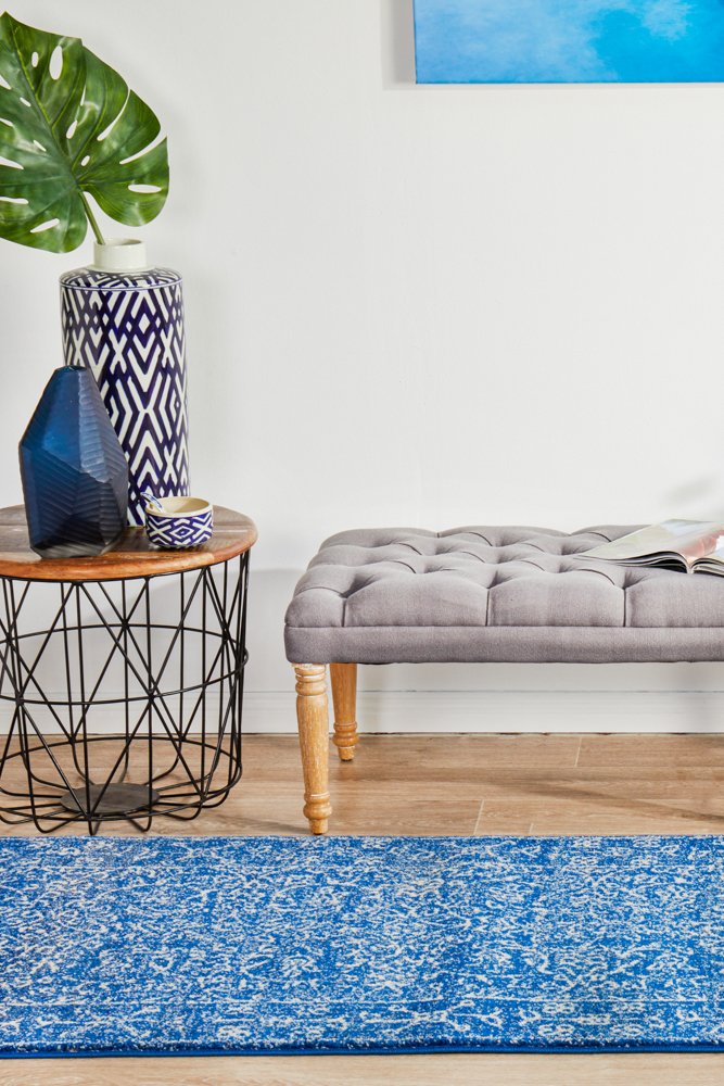 Evoke 258 Hamptons Style Indoor Rug Navy Runner - Image 3