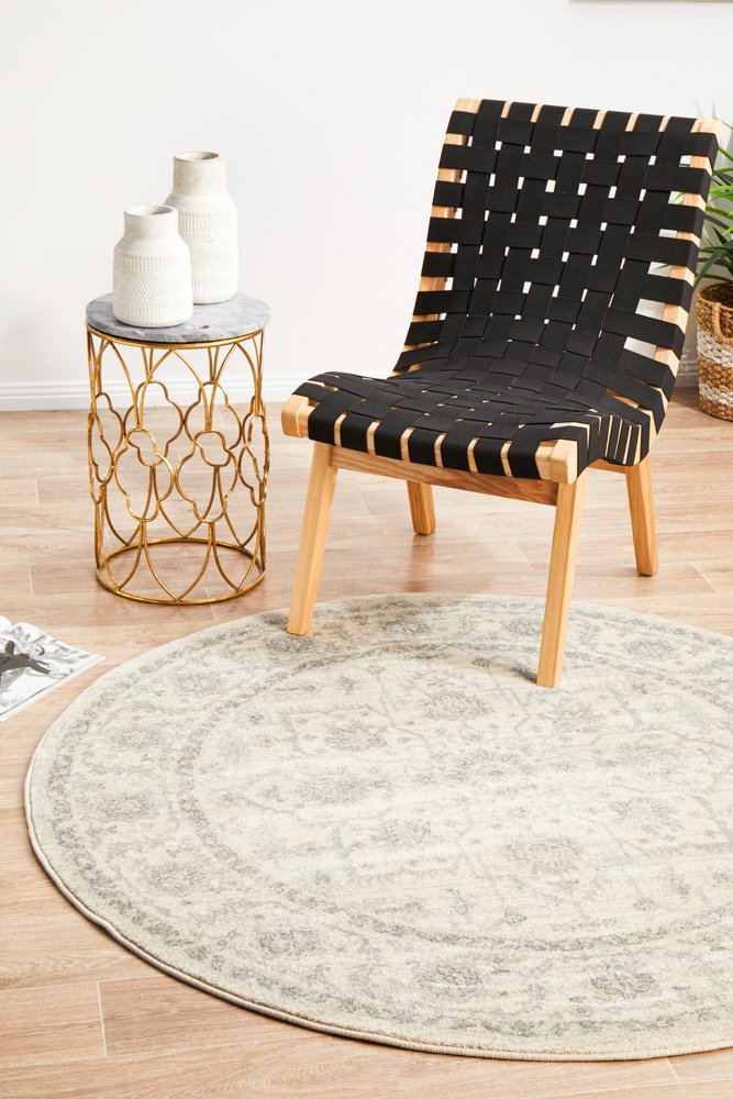 Evoke 261 Hamptons Style Indoor Rug White Round - Image 3
