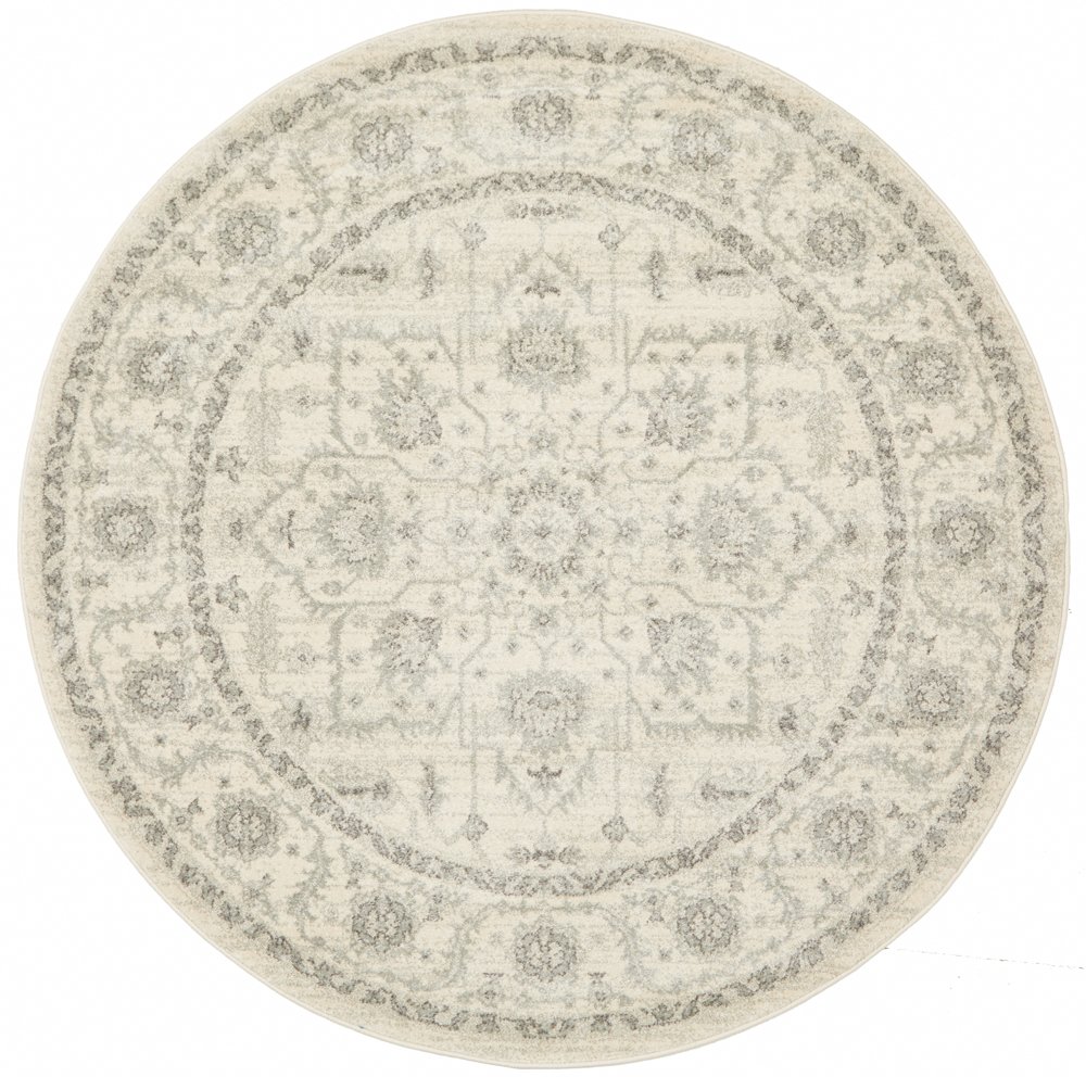 Evoke 261 Hamptons Style Indoor Rug White Round - Image 4