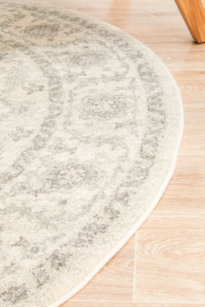 Evoke 261 Hamptons Style Indoor Rug White Round - Image 6