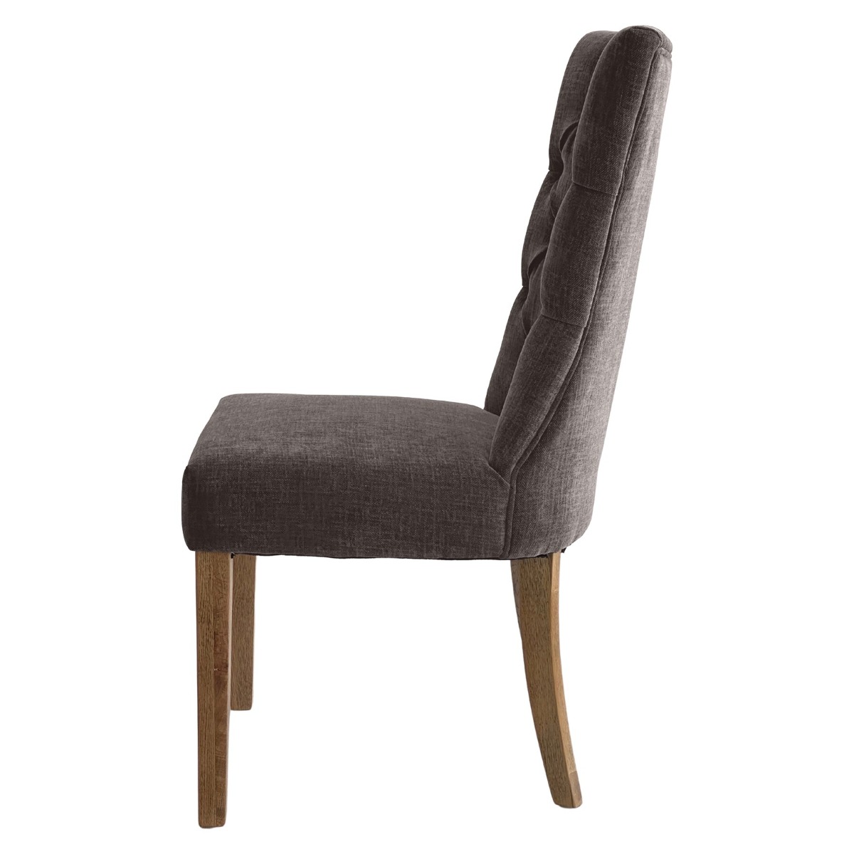 Diana Buttoned Hamptons Dining Chair Linen Blend Silver, W 52cm D 51cm H 110cm (RRP $499) - Image 3