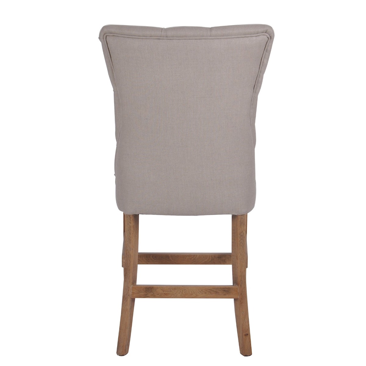 Oakwood Hamptons Beige Linen Counter Chair W/ Buttons, W 54cm D 60cm H 120cm (RRP $599) - Image 2