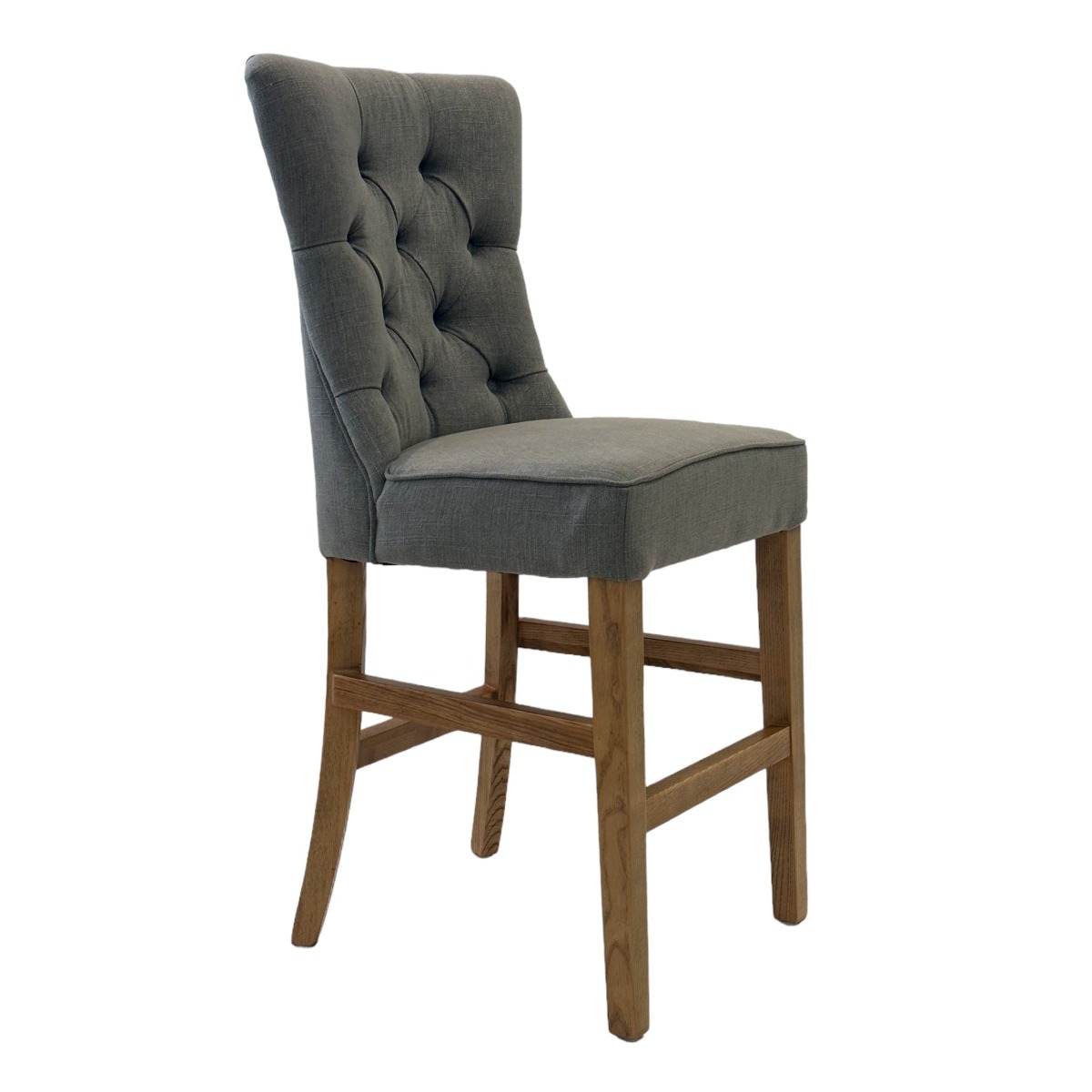 Storm Grey Counter Chair with Buttons, W 54cm D 60cm H 120cm (RRP $599) - Image 5