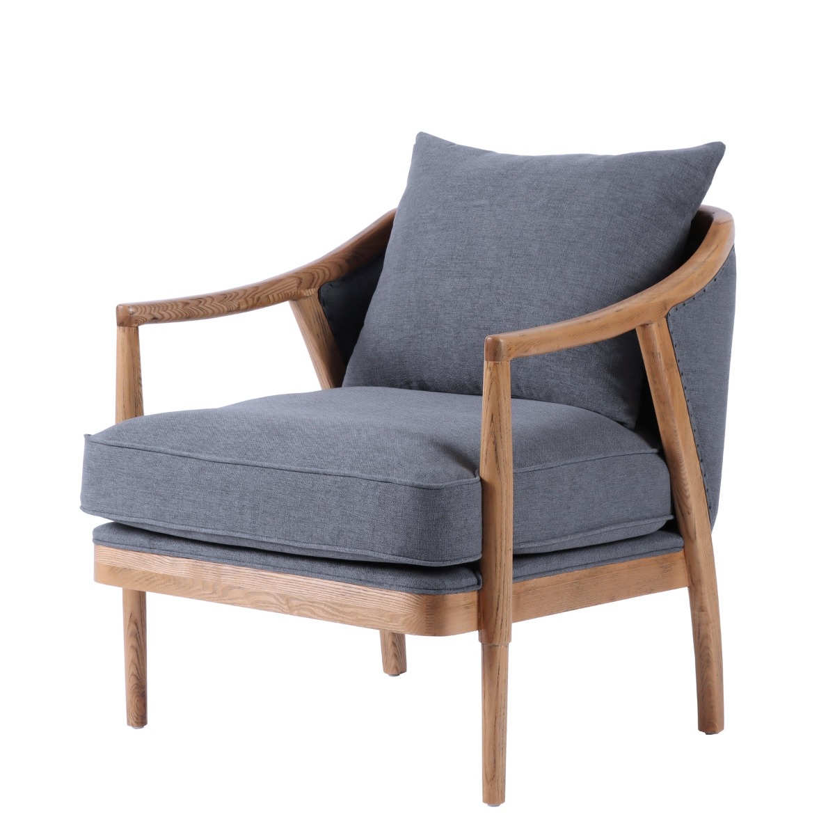 Asteria Armchair Linen Blend Blue, W 91cm D 76cm H 81cm (RRP $1299) - Image 4