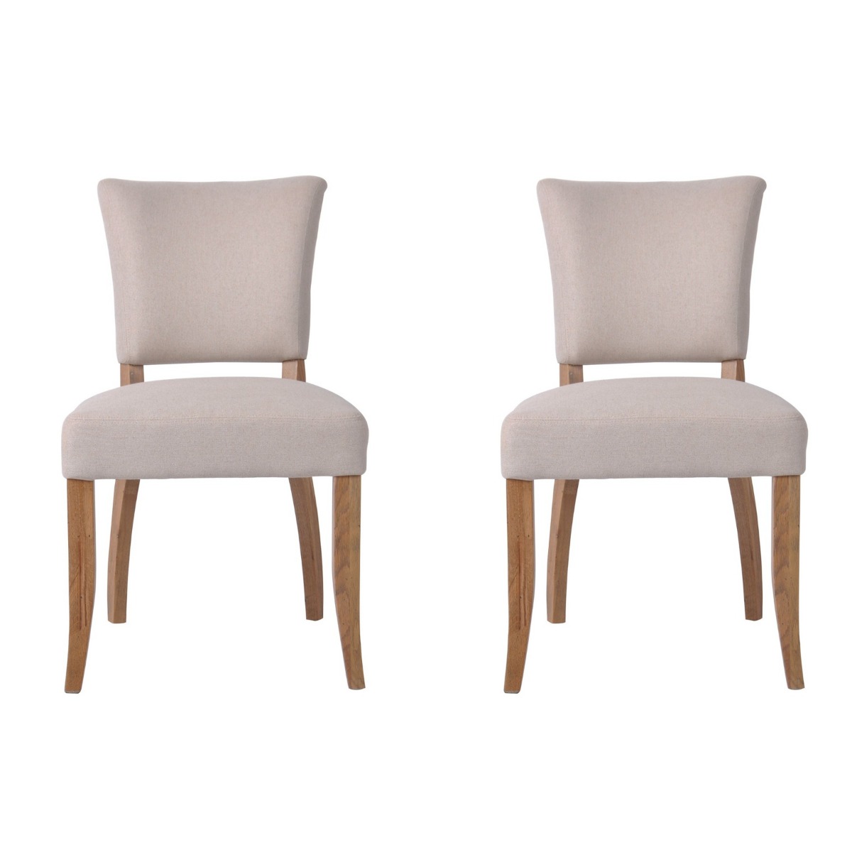 Claude Oakwood Dining Chair Beige, W 52cm D 62cm H 90.5cm (RRP $399) - Image 4