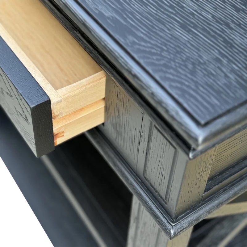 "Northampton" Hamptons Style Timber Hall Console Table Black, 160cmW x 40cmD x 80cm (RRP $1999) - Image 4