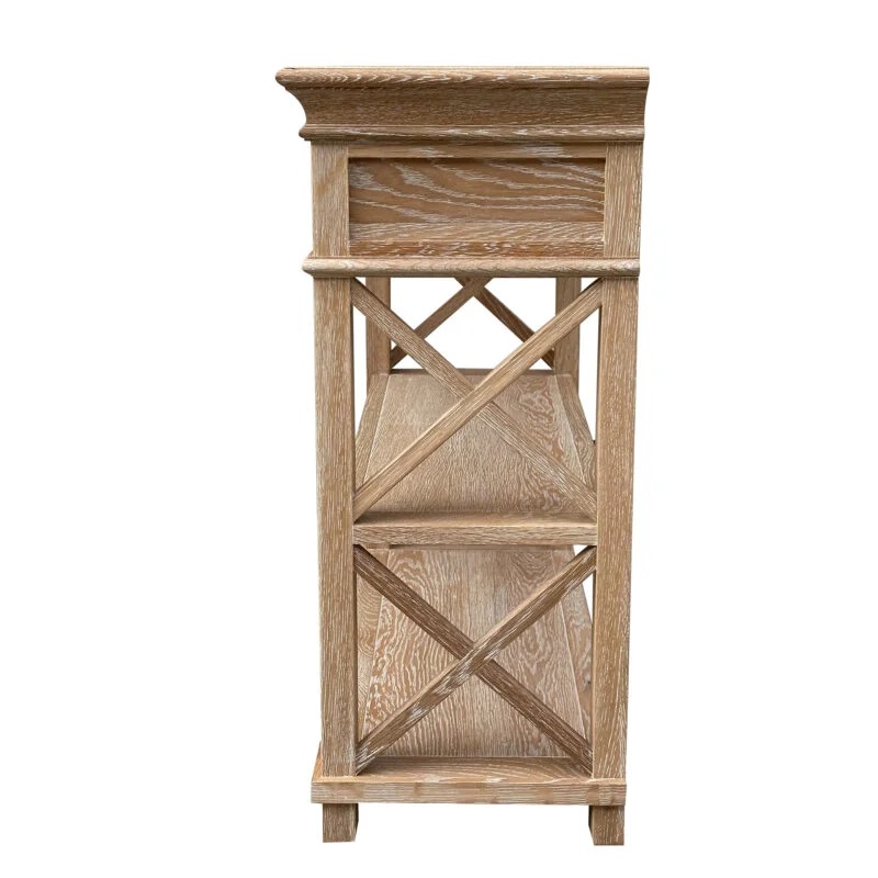 "Northampton" Hamptons Style Timber Hall Console Table Whitewashed Oak, 95cmW x 30cmD x 80cmH (RRP $1499) - Image 2