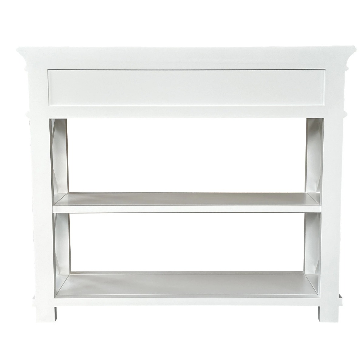 "Northampton" Hamptons Style Timber Hall Console Table, White 95cmW x 30cmD x 80cmH (RRP $1499) - Image 4
