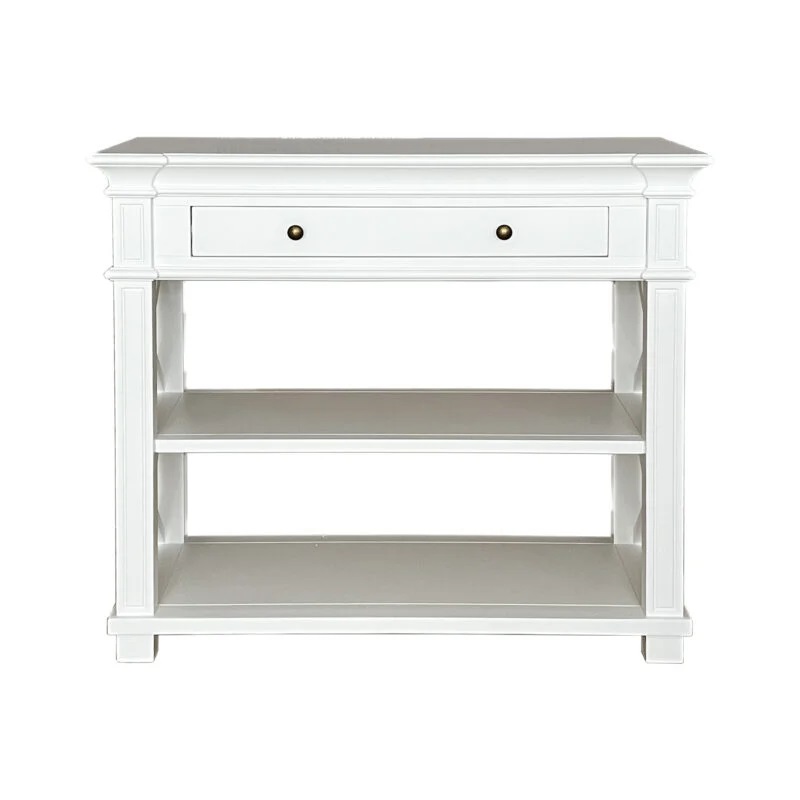 "Northampton" Hamptons Style Timber Hall Console Table White, 90cmW x 30cmD x 80cmH (RRP $1399) - Image 2