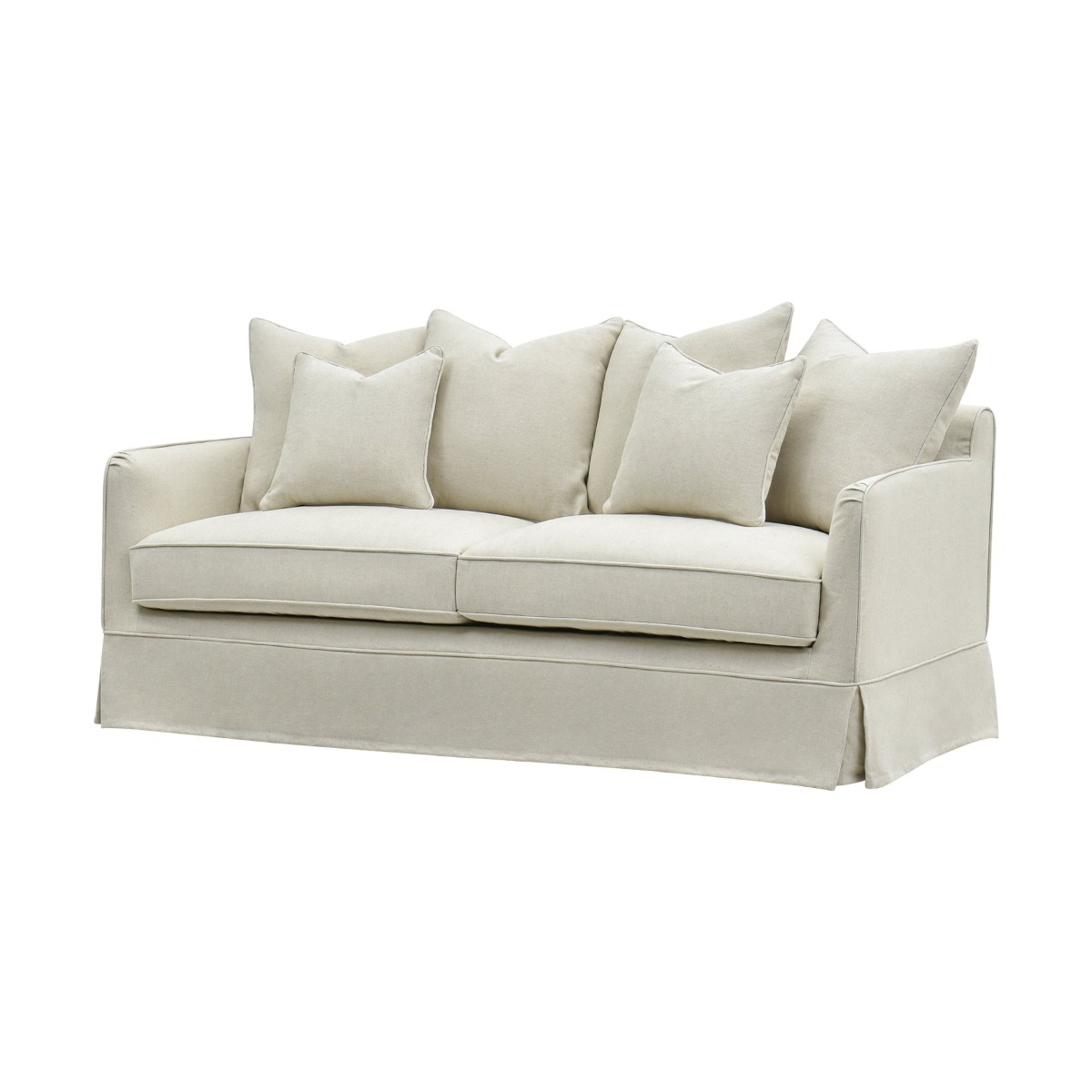 Slip Cover Only - Noosa Hamptons 2.5 Seat Sofa Beige, W 63cm D 14cm H 43cm (RRP $849) - Image 6