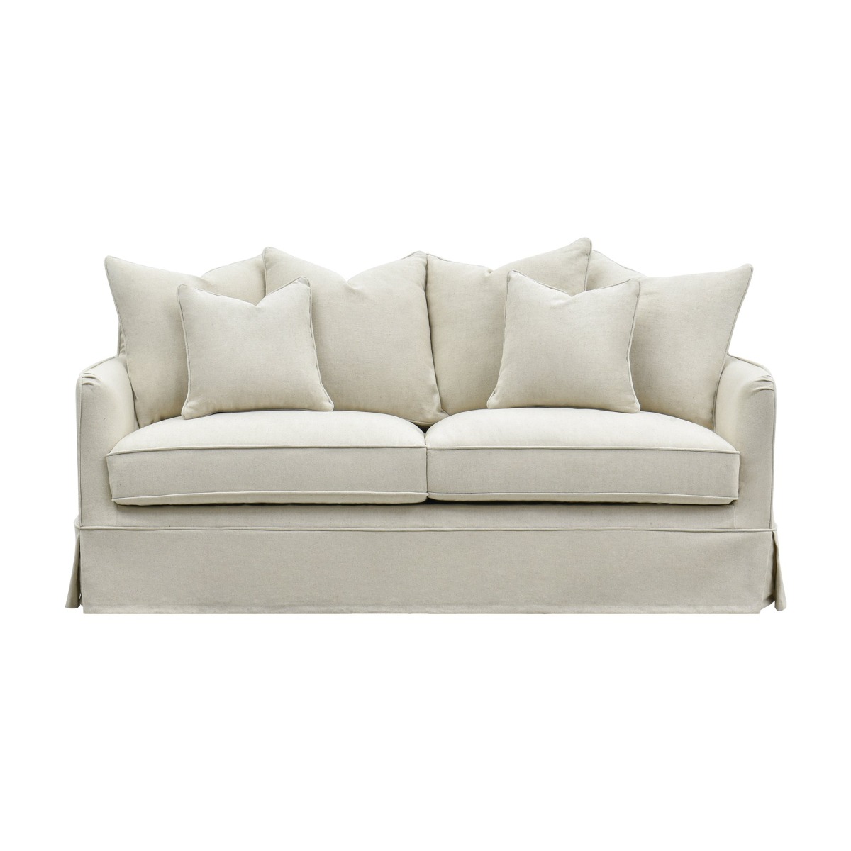 Slip Cover Only - Noosa Hamptons 2.5 Seat Sofa Beige, W 63cm D 14cm H 43cm (RRP $849) - Image 8