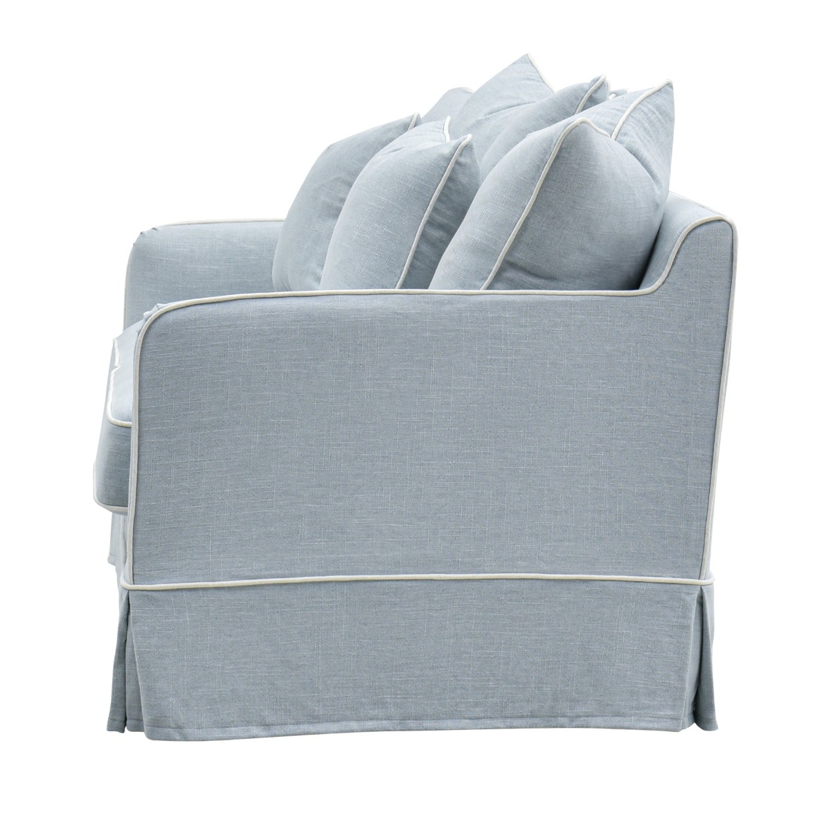 Noosa Hamptons 2.5 Seat Sofa Bed Beach with White Piping, L 190 D 91 H 80cm (RRP $3849) - Image 7