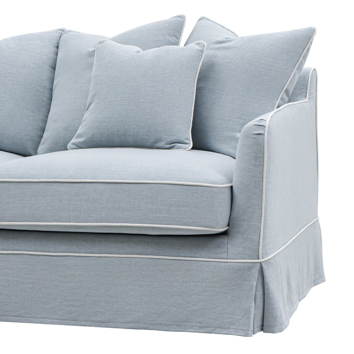Noosa Hamptons 2.5 Seat Sofa Bed Beach with White Piping, L 190 D 91 H 80cm (RRP $3849) - Image 5
