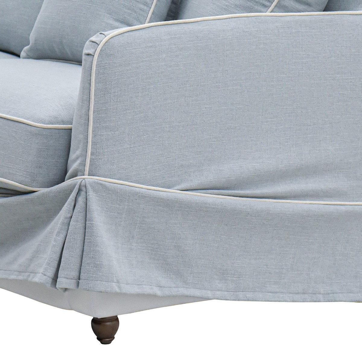 Noosa Hamptons 2.5 Seat Sofa Bed Beach with White Piping, L 190 D 91 H 80cm (RRP $3849) - Image 4