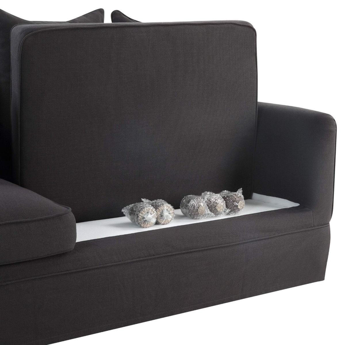 Noosa Hamptons 3 Seat Queen Sofa Bed Charcoal, W 221cm D 91cm H 80cm (RRP $4279) - Image 4