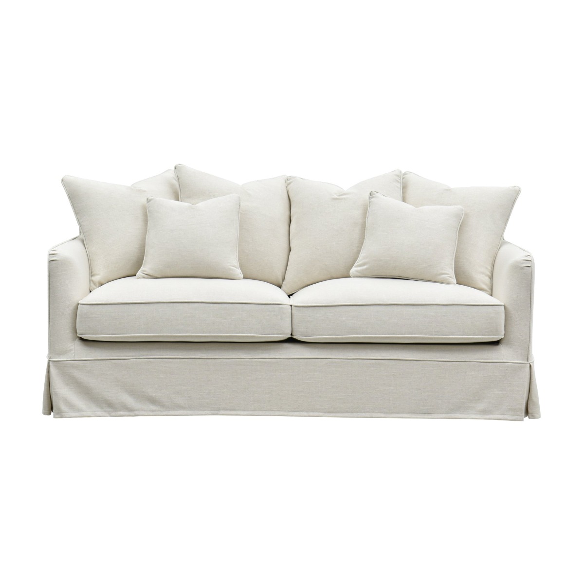 Slip Cover Only - Noosa Hamptons 2.5 Seat Sofa Ivory, W 63cm D 14cm H 43cm (RRP $849) - Image 7