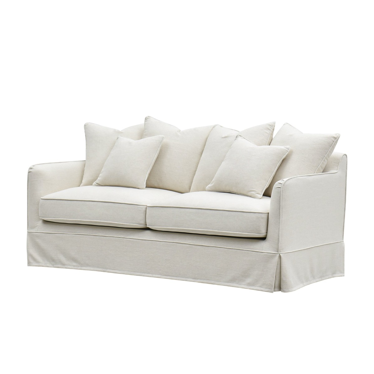 Slip Cover Only - Noosa Hamptons 2.5 Seat Sofa Ivory, W 63cm D 14cm H 43cm (RRP $849) - Image 8