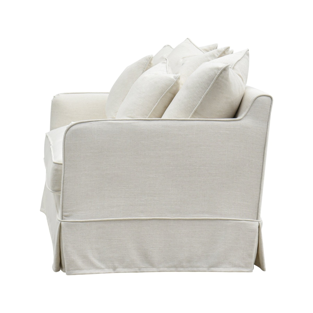 Slip Cover Only - Noosa Hamptons 2.5 Seat Sofa Ivory, W 63cm D 14cm H 43cm (RRP $849) - Image 4
