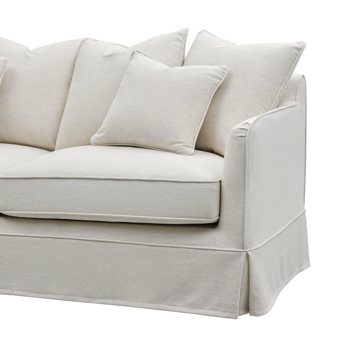 Slip Cover Only - Noosa Hamptons 2.5 Seat Sofa Ivory, W 63cm D 14cm H 43cm (RRP $849) - Image 2