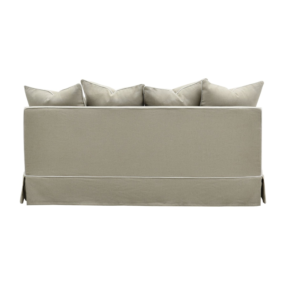 Slip Cover Only - Noosa Hamptons 2.5 Seat Sofa Natural W/White Piping, W 63cm D 14cm H 43cm (RRP $849) - Image 5