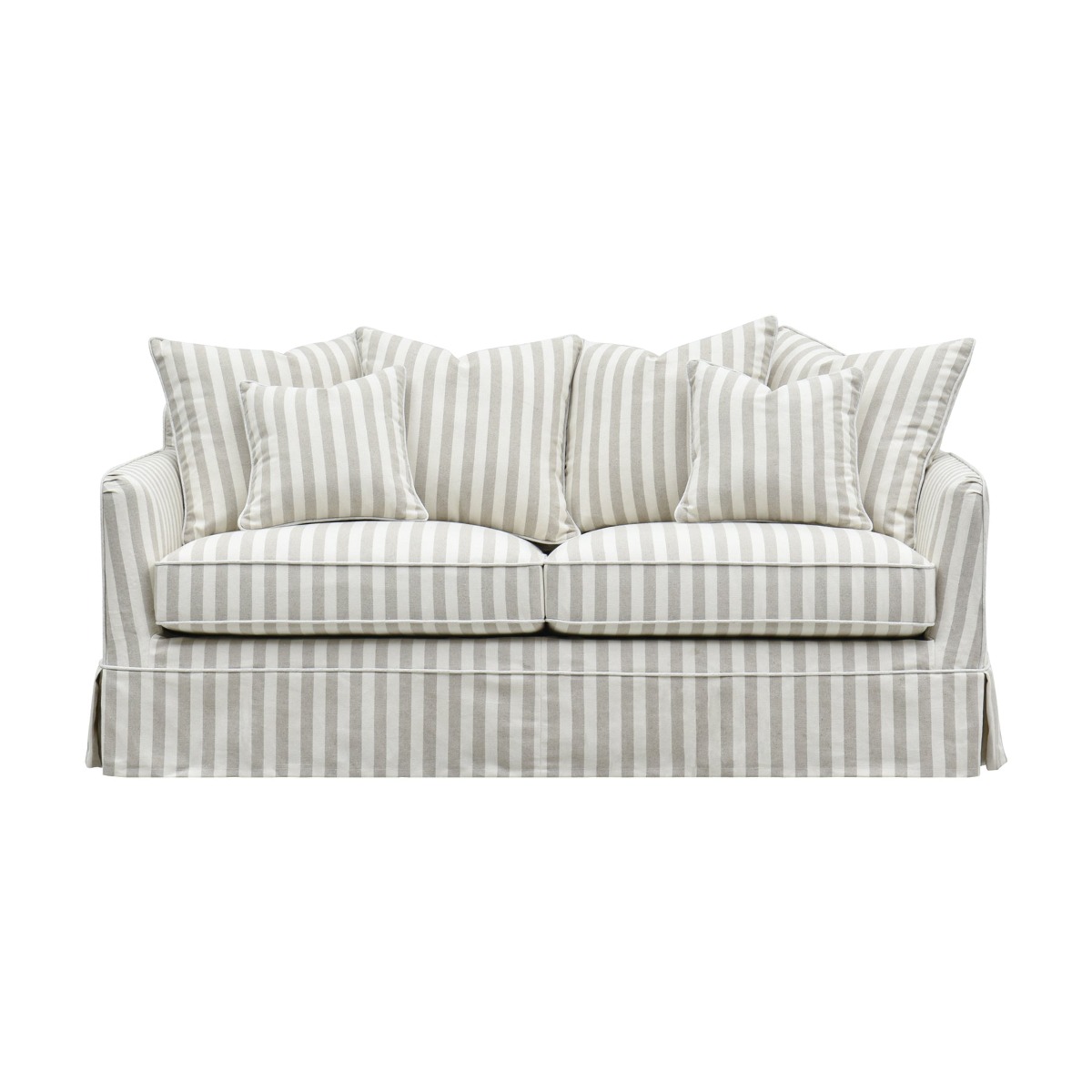 Slip Cover Only - Noosa Hamptons 2.5 Seat Sofa Natural Stripe, W 63cm D 14cm H 43cm (RRP $849) - Image 7