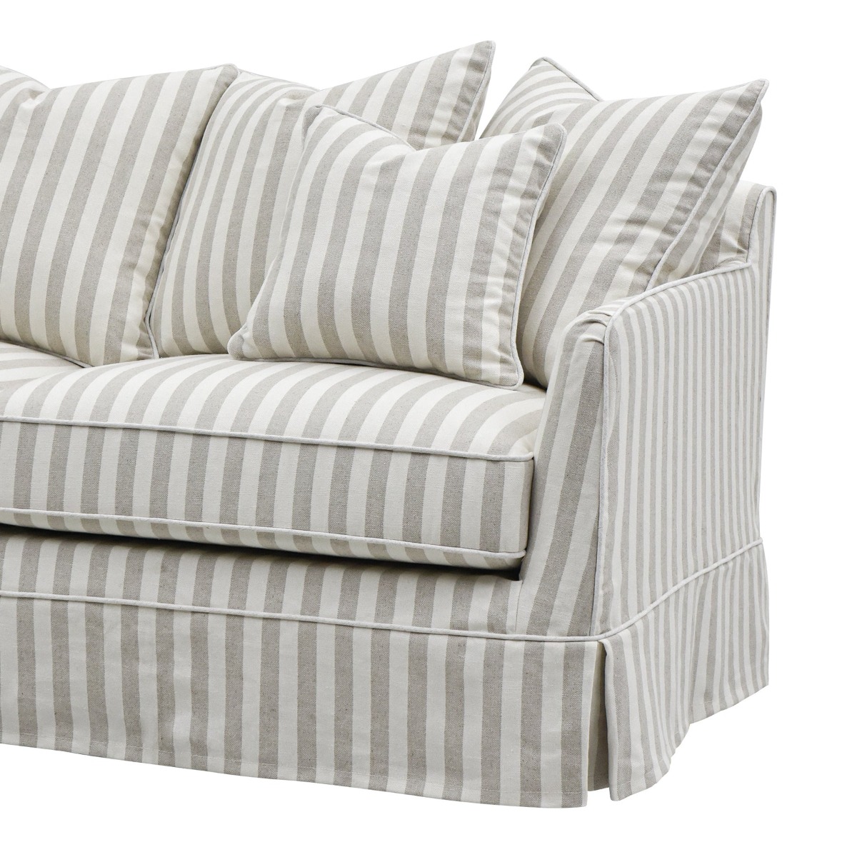 Slip Cover Only - Noosa Hamptons 2.5 Seat Sofa Natural Stripe, W 63cm D 14cm H 43cm (RRP $849) - Image 3