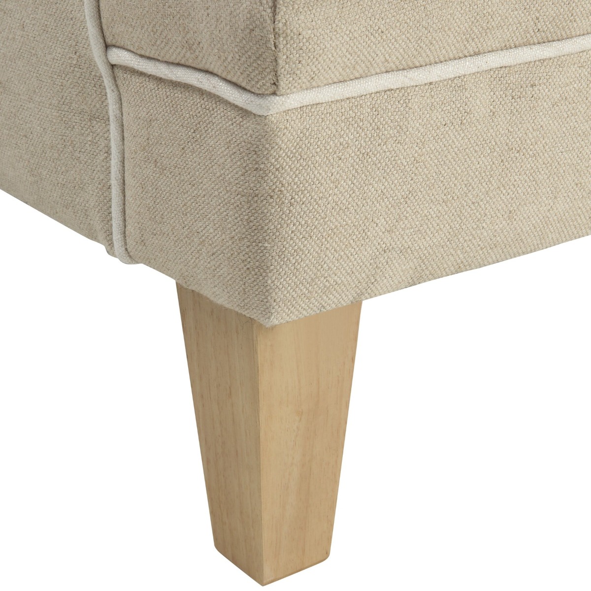 Bondi Hamptons 3 Seat Sofa Natural/White Piping, W 215cm D 95cm H 94cm (RRP $2499) - Image 3