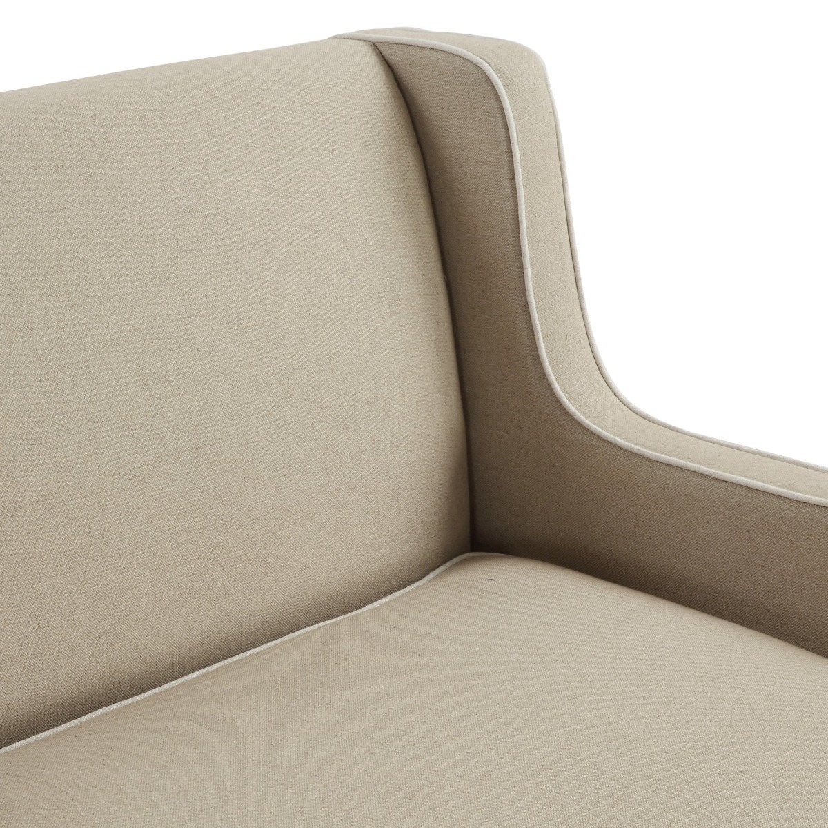 Bondi Hamptons 3 Seat Sofa Natural/White Piping, W 215cm D 95cm H 94cm (RRP $2499) - Image 6