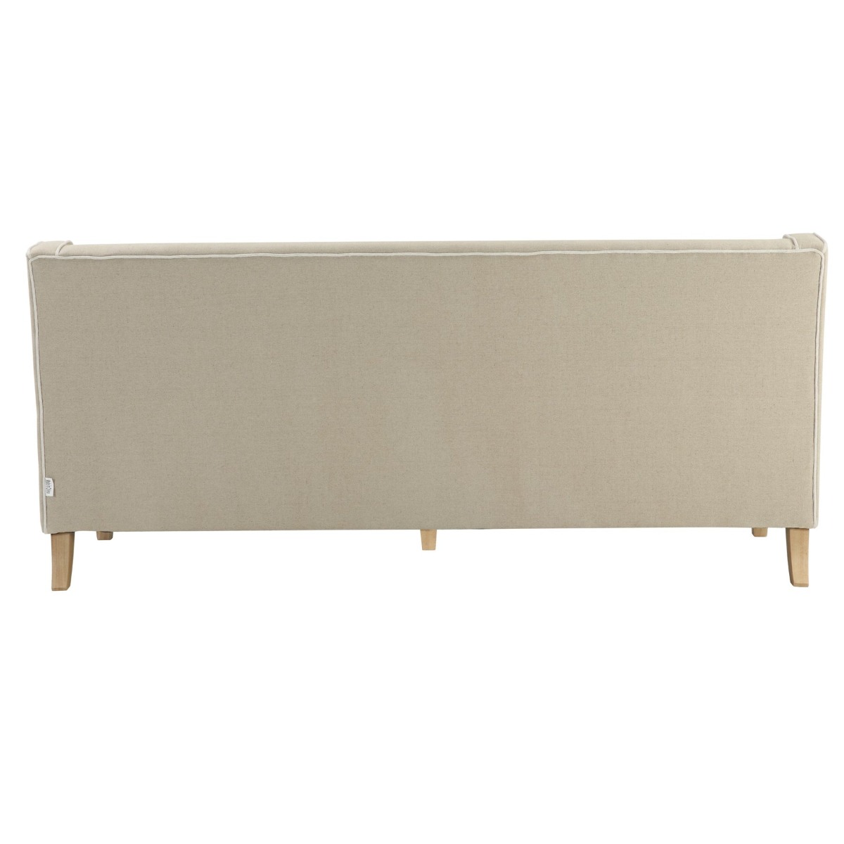 Bondi Hamptons 3 Seat Sofa Natural/White Piping, W 215cm D 95cm H 94cm (RRP $2499) - Image 9