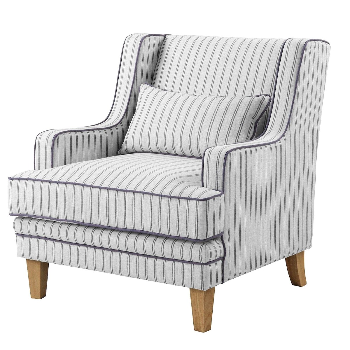 Bondi Hamptons Armchair Blue Pin Stripe, W 92cm D 85cm H 94cm (RRP $1499) - Image 2