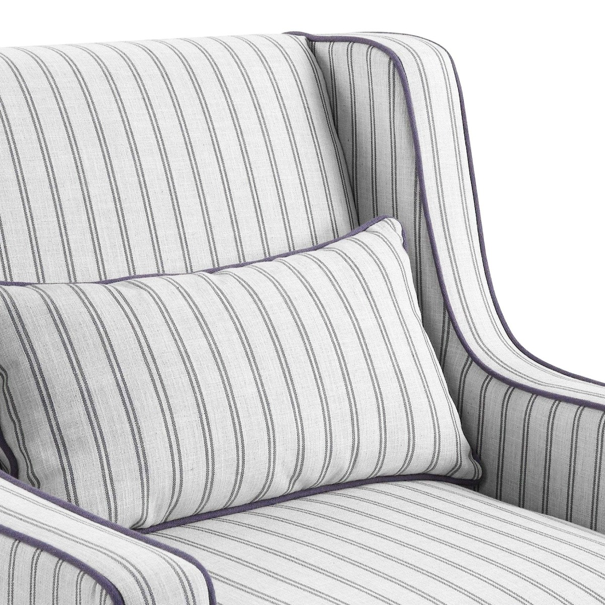 Bondi Hamptons Armchair Blue Pin Stripe, W 92cm D 85cm H 94cm (RRP $1499) - Image 4
