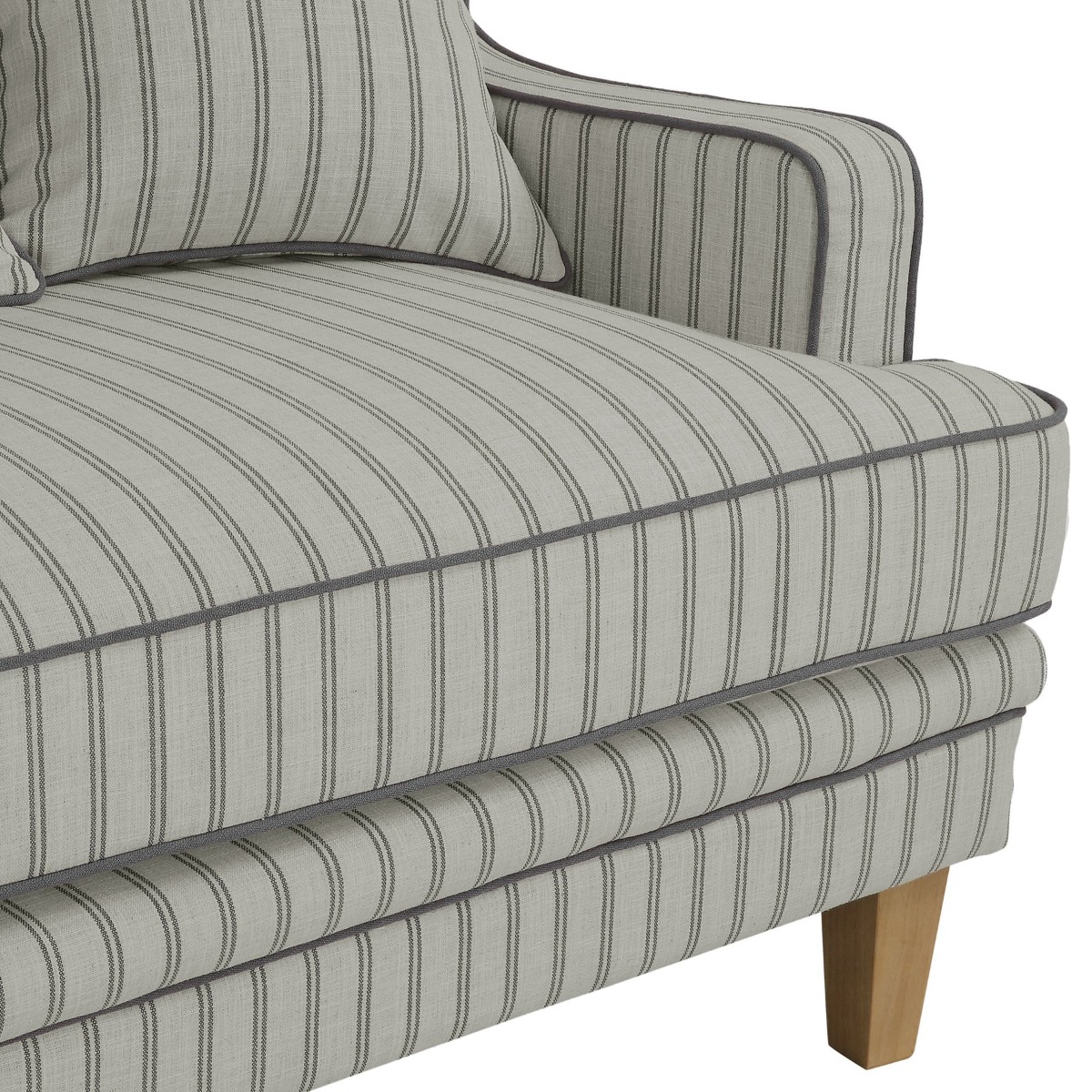 Bondi Hamptons 3 Seat Sofa Blue/White Pin Stripe, W 215cm D 95cm H 94cm (RRP $2499) - Image 5