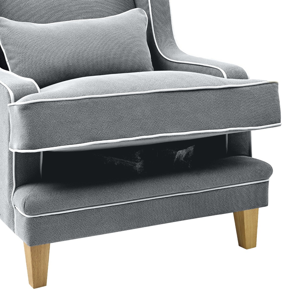 Bondi Hamptons Armchair Grey, W 92cm D 85cm H 94cm (RRP $1499) - Image 7