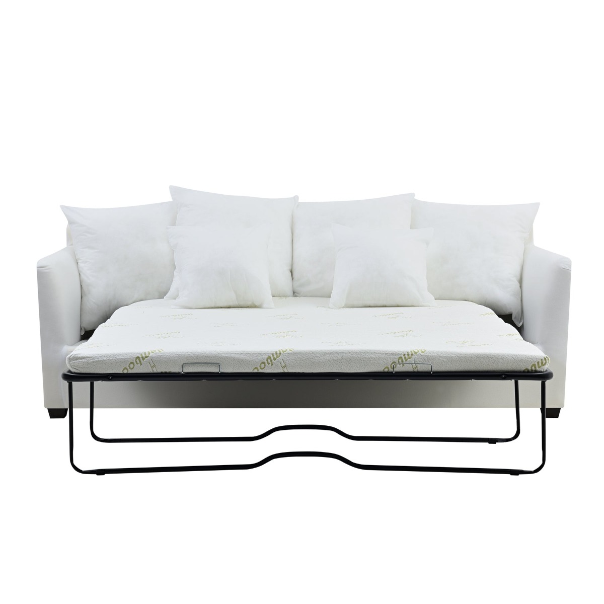 Noosa Hamptons 3 Seat Queen Sofa Bed Sky Blue Stripe, W 221cm D 91cm H 80cm (RRP $4279) - Image 3