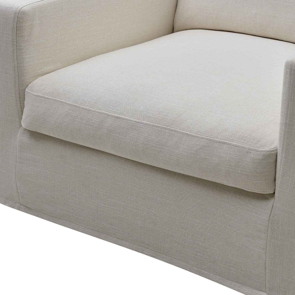 Slip Cover Only - Clovelly Hamptons Armchair Ivory, L 94cm W 101cm H 72cm (RRP $599) - Image 7
