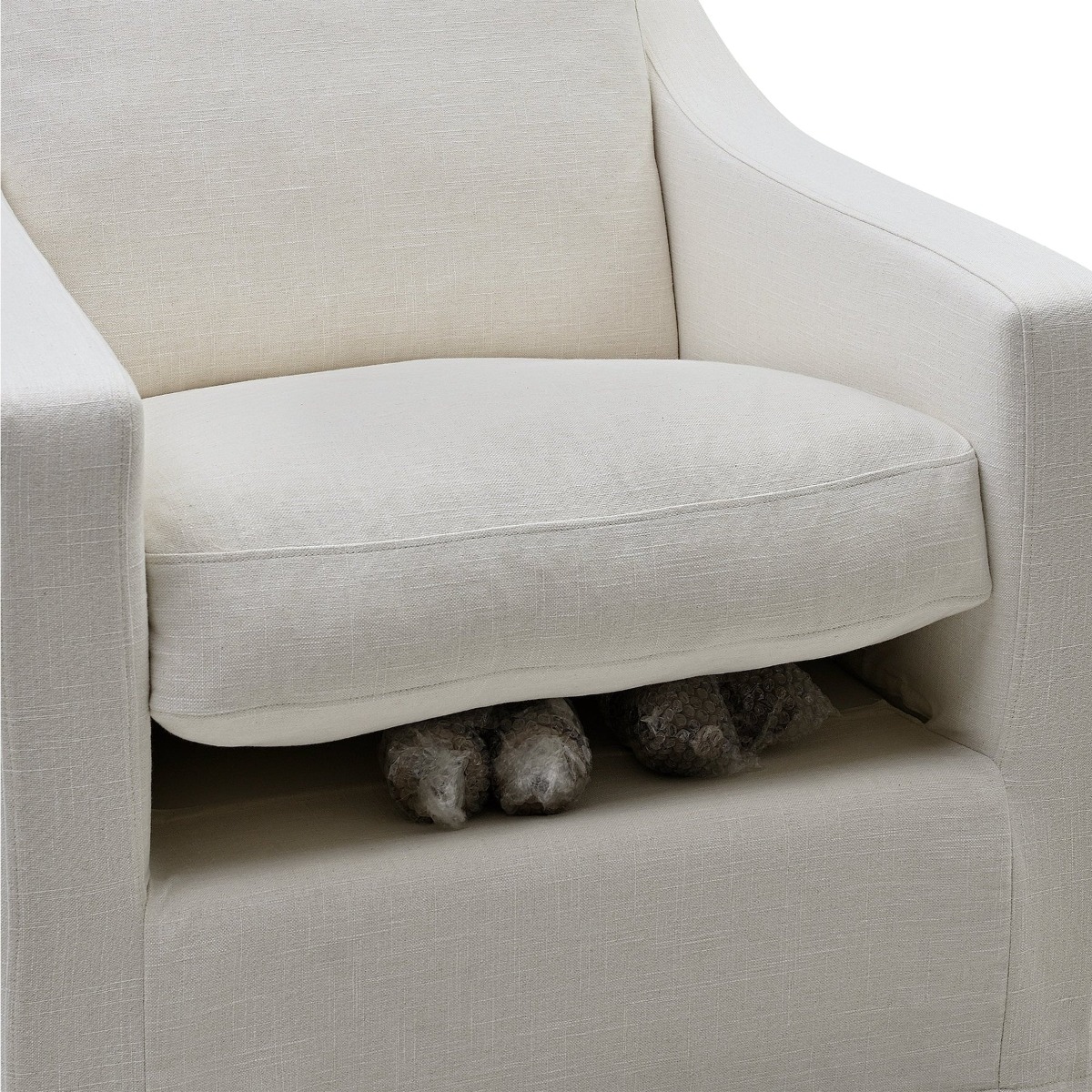 Slip Cover Only - Clovelly Hamptons Armchair Ivory, L 94cm W 101cm H 72cm (RRP $599) - Image 3