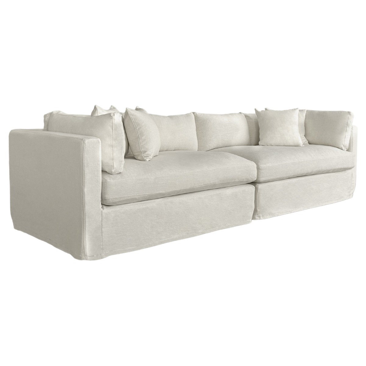 Marbella 4 Seat Slip Cover Sofa Ivory, W 300 D 100 H 85cm (RRP $3859) - Image 7