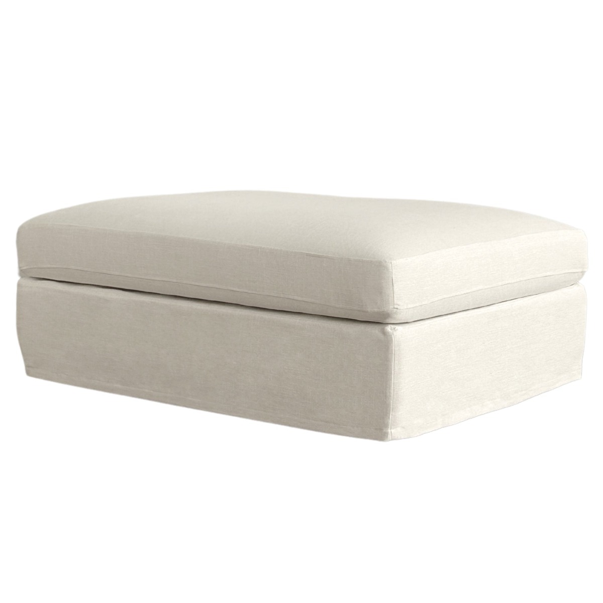 Marbella Ottoman Ivory, W 125 D 91 H 45cm (RRP $1429) - Image 4